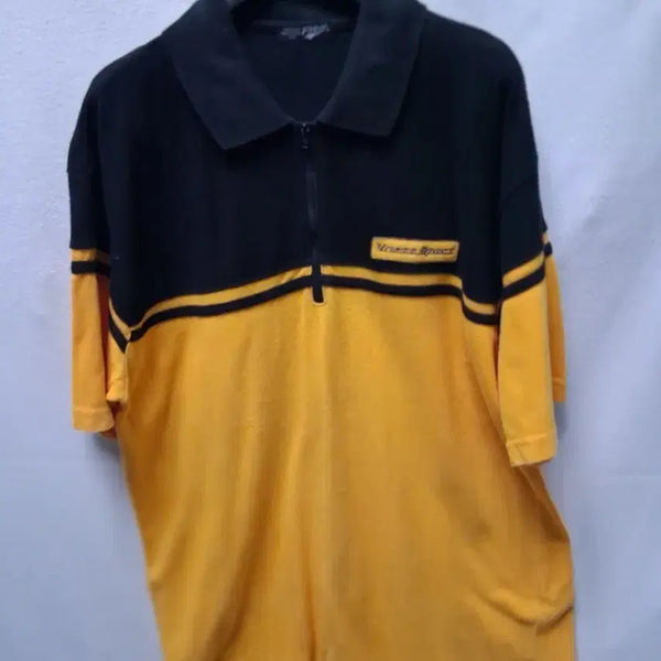 [BUNJANG] Vnnez Sport Yellow Black Short-Sleeve Polo Shirt 100 / Vnnez Sport 반팔 카라티 옐로우 블랙 100