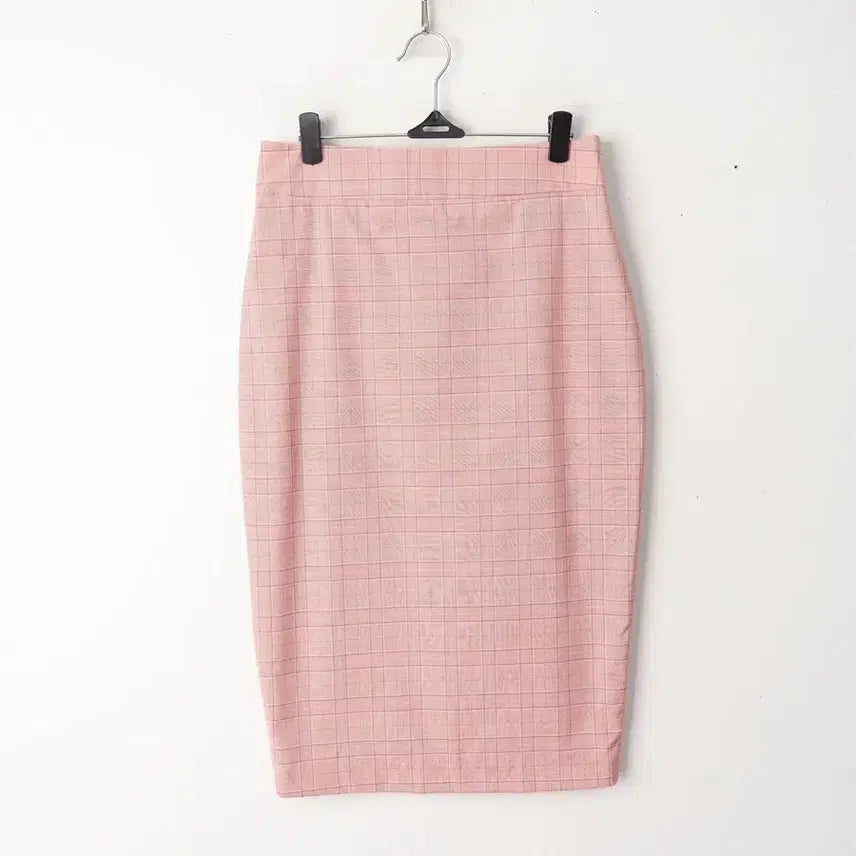 [BUNJANG] DE SILHOUETTE Checked Skirt (Pink, Size M) / 26/DE SILHOUETTE 체크 스커트