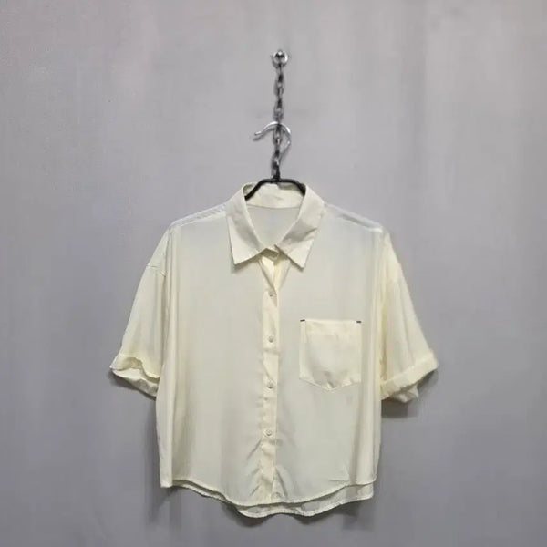 [BUNJANG] Cream Short Sleeve Shirt / 크림색 반팔 셔츠