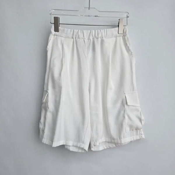 [BUNJANG] LMN Bamboo White Cargo Shorts - Size L / 1219 LMN  뱀부 화이트 카고 하프  반바지 L