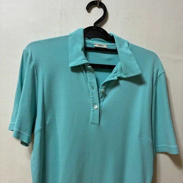 [BUNJANG] Fidelty Collar Short Sleeve T-Shirt Mint S / 페델리 카라 반팔티 민트 (여성 반팔티셔츠)