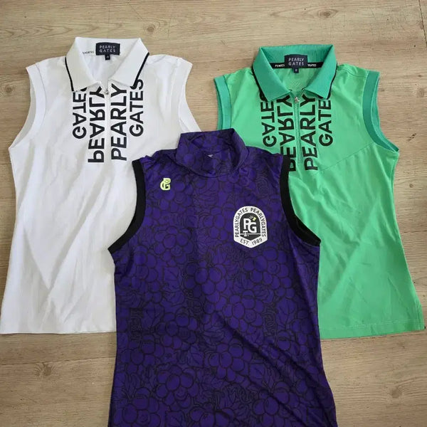 [BUNJANG] Paringates Authentic Golf Sleeveless Collar T-Shirt Set Size 0 / 파리게이츠 정품 골프 민소매 카라티 3종세트 0사이즈 85