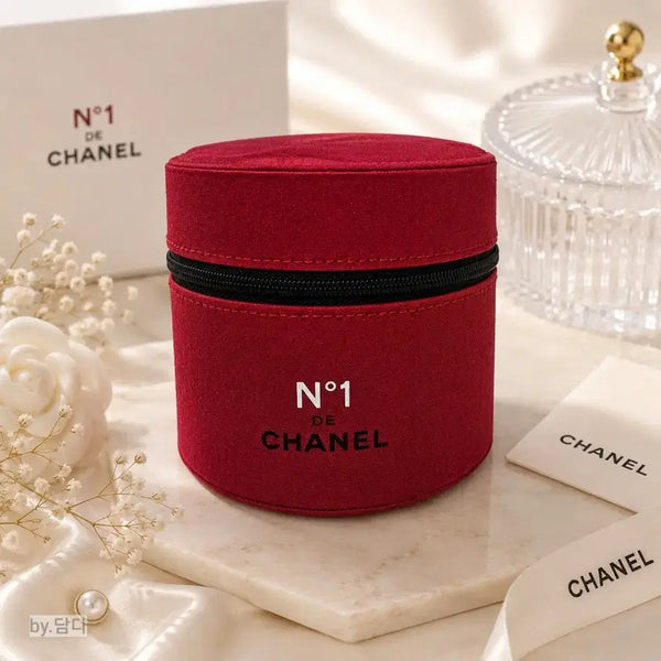 [BUNJANG] Chanel No. 1 de Chanel Red Cylindrical Pouch / 샤넬 넘버1 드 샤넬 레드 원통 파우치 새상