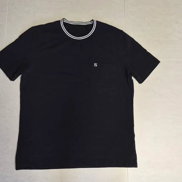 [BUNJANG] Sandro Homme S Embroidered Color-Block Short-Sleeve T-Shirt XL / 산드로 옴므 S 자수  베색 반팔 티셔츠