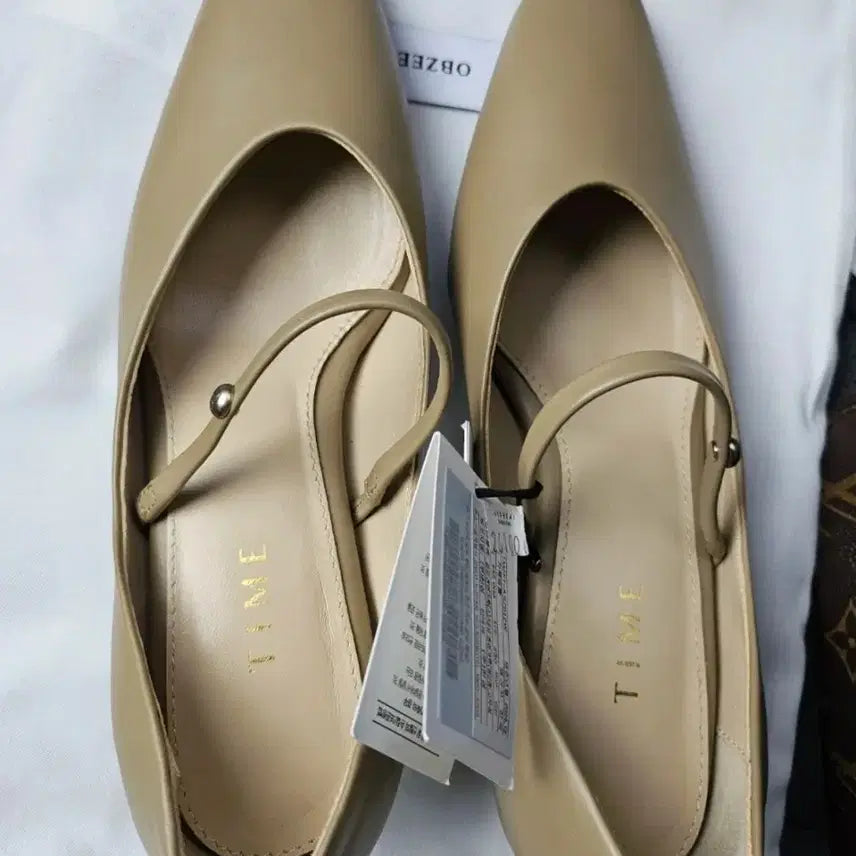 [BUNJANG] TIME Mules Beige Leather Shoes 230 / 타임 물 230 새상품