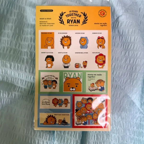 [BUNJANG] Kakao Friends Ryan 10th Anniversary Sticker Set / 카카오프렌즈 라이언 10주년 스티커 세트
