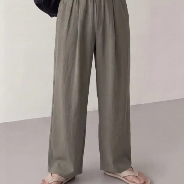 [BUNJANG] 26SS Linen Wide Pants Khaki/Beige Set / 26ss 린넨 와이드 팬츠 카키/베이지 2XL(34-36)사이즈 두개 일괄 판매합니다.