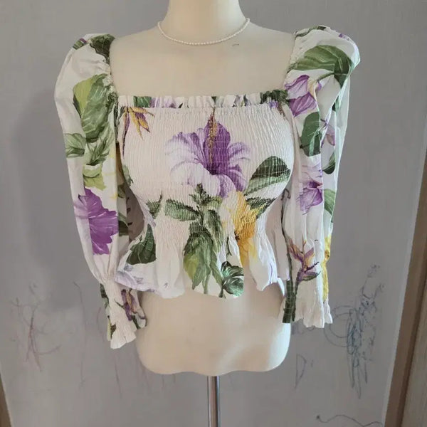 [BUNJANG] Zara Puff Sleeve Blouse - Medium / 자라 퍼프 블라우스 M