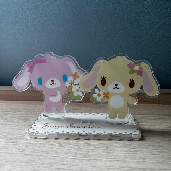 [BUNJANG] SugarBunnies "Momousa & Hanausa" Acrylic Stand / 고전 슈가바니즈 아크릴 스탠드 인형 시로우사 쿠로우사 파우치 메지루시 키링 가챠 후와후와 산리오 모모우사