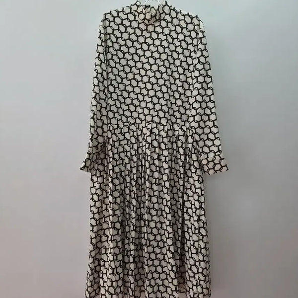 [BUNJANG] J SHOP Chain Pattern Long Polyester Dress (One Size) / 0869 J SHOP 체인 패턴 롱 폴리에스터 원피스 F