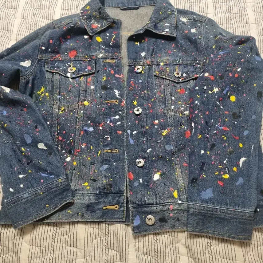 [BUNJANG] Paint Splatter Denim Jacket / 페인트 스플래터 청자켓