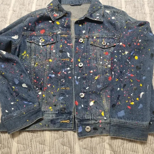 [BUNJANG] Paint Splatter Denim Jacket / 페인트 스플래터 청자켓