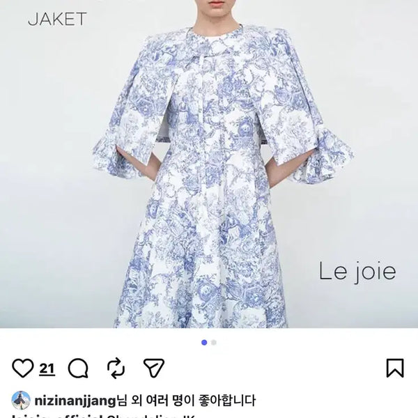 [BUNJANG] Le joie Toile de Jouy Print Cotton Blend Flare Dress / 초고퀄 르쥬아 Le joie 뜨왈 드 주이 원피스 정가 189,000원 신품 컨디션