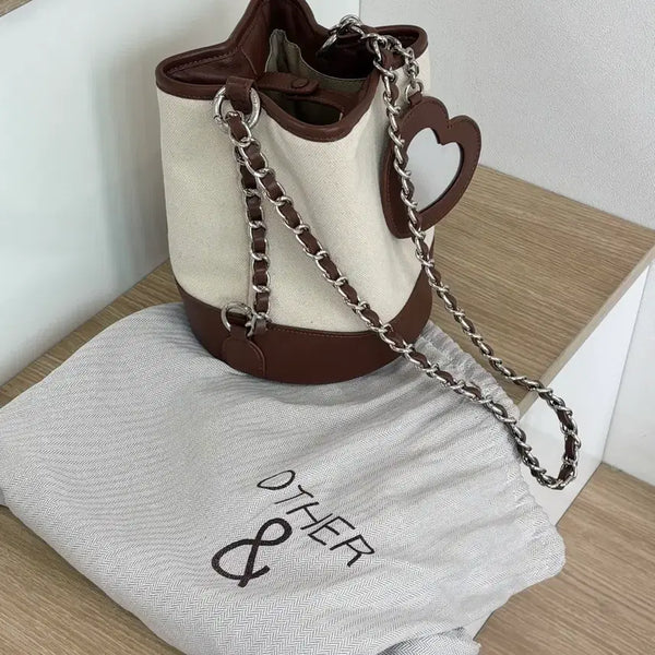 [BUNJANG] ADER error Canvas Bucket Bag Shoulder Bag Crossbody Bag / 아더앤드 로제 캔버스 브라운 가방 버킷백 숄더백 크로스백 미니백