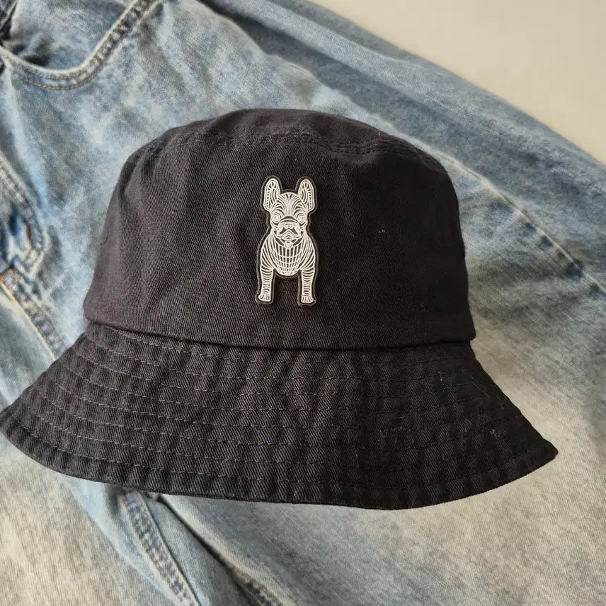 [BUNJANG] Life Work French Bulldog Embroidered Bucket Hat / 라이프워크 버킷햇