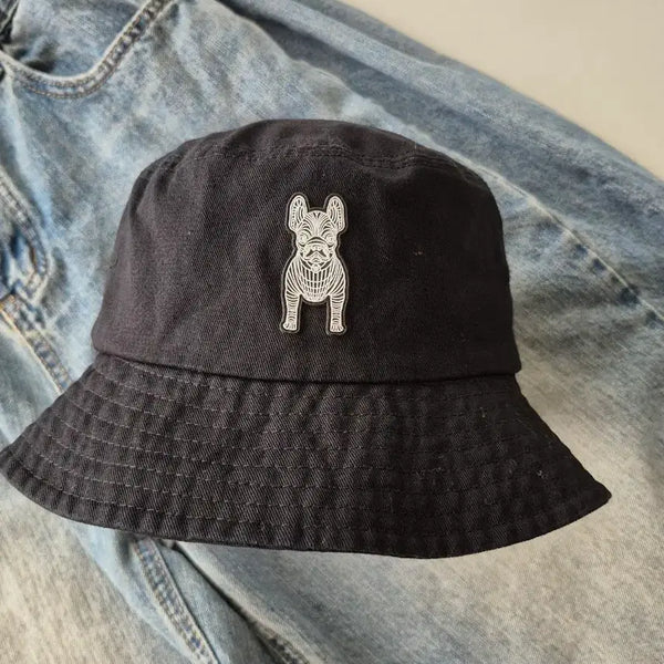 [BUNJANG] Life Work French Bulldog Embroidered Bucket Hat / 라이프워크 버킷햇