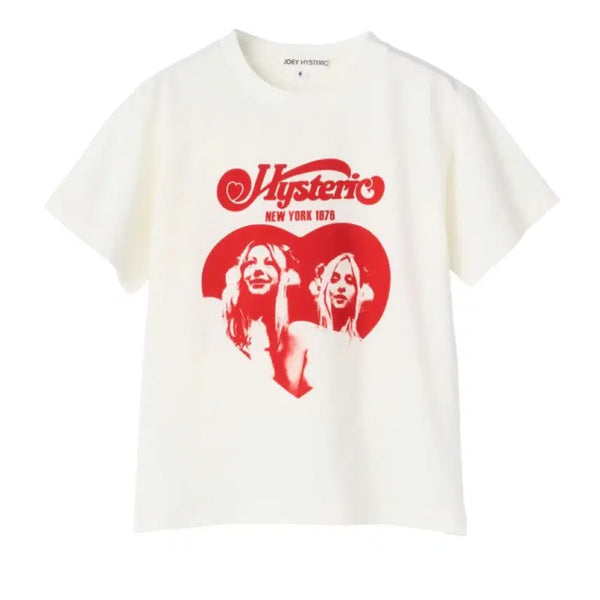[BUNJANG] Hysteric Glamour Heart Short Sleeve T-Shirt White / 히스테릭 글래머 하트 반팔 티셔츠 화이트