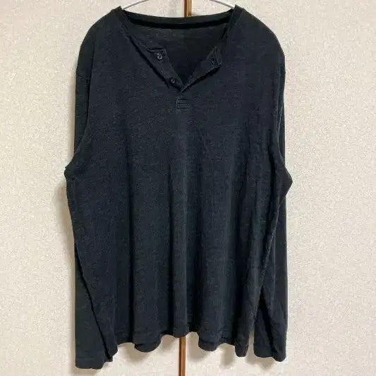 [BUNJANG] Muji Long Sleeve Henley T-Shirt / 무인양품 무지 긴팔 헨리넥 티셔츠