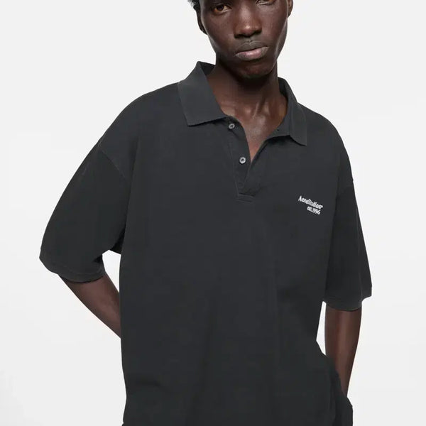 [BUNJANG] Acne Studios Washed Polo Shirt Black / 아크네 스튜디오 워시드 카라티 블랙