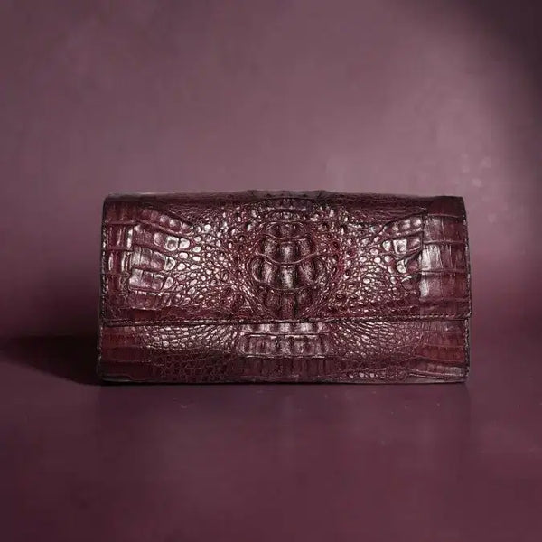 [BUNJANG] VAN MARIO Crocodile Leather Long Wallet / 이태리 VAN MARIO 반마리오 악어 가죽 장지갑