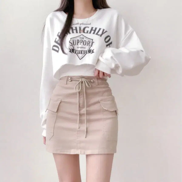 [BUNJANG] Cargo Mini Skirt with Built-in Shorts / 카고 미니스커트S (속바지내장)