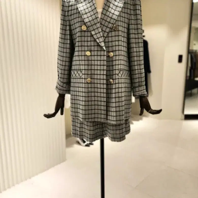 [BUNJANG] MOJO.S.PHINE Check Double-Button Jacket / 모조에스핀 체크 더블버튼 자켓