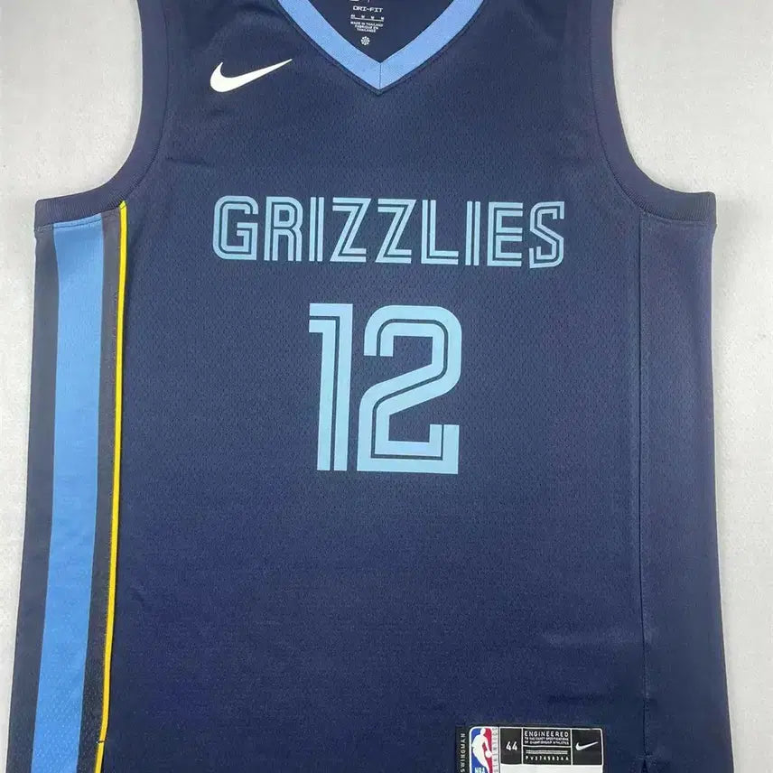 [BUNJANG] Memphis Grizzlies Ja Morant #12 Navy Basketball Jersey / 맹피스 그레이 웅팀 모란트 12번 네이비 열압 농구복