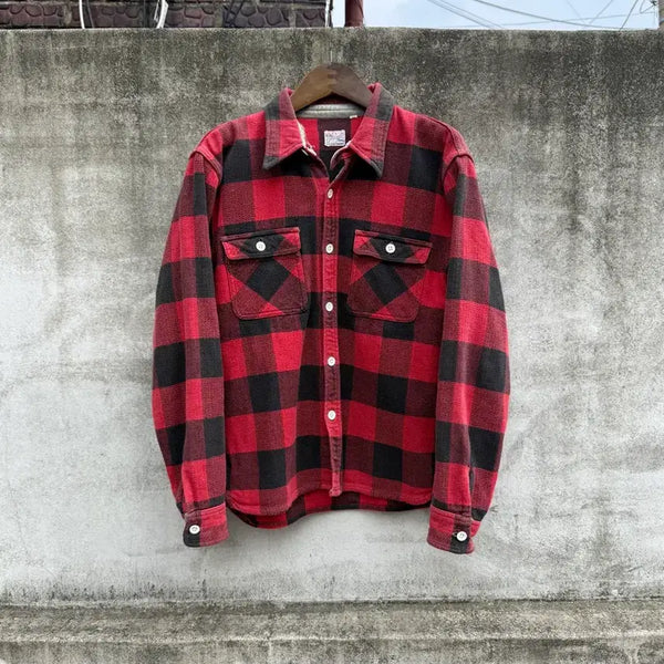 [BUNJANG] The Flat Head Buffalo Check Flannel Shirt Size S / 플랫헤드 버팔로 체크 플란넬 셔츠 36(S)