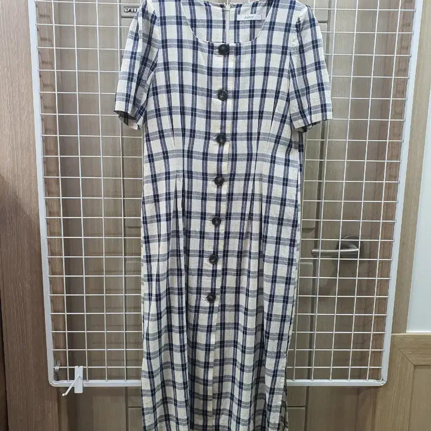 [BUNJANG] CLOVIS Check Pattern Short Sleeve Dress / 체크 패턴 반팔 원피스