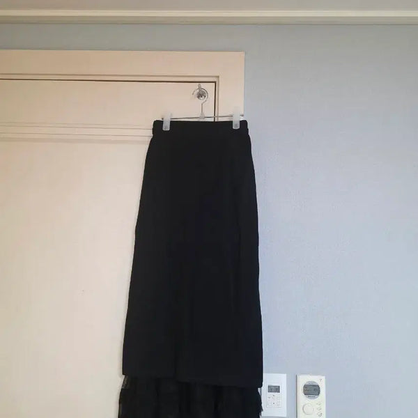 [BUNJANG] Black Lace Detail Long Skirt / 롱스커트 새상품