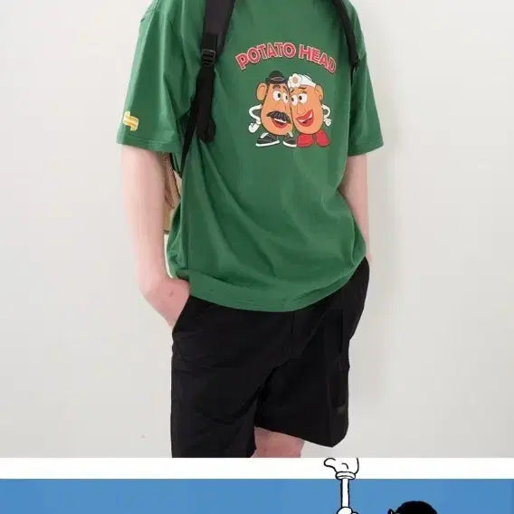 [BUNJANG] Main Booth Potato Head Toy Story T-Shirt Green / 메인부스포테이토헤드토이스토리반팔티셔츠
