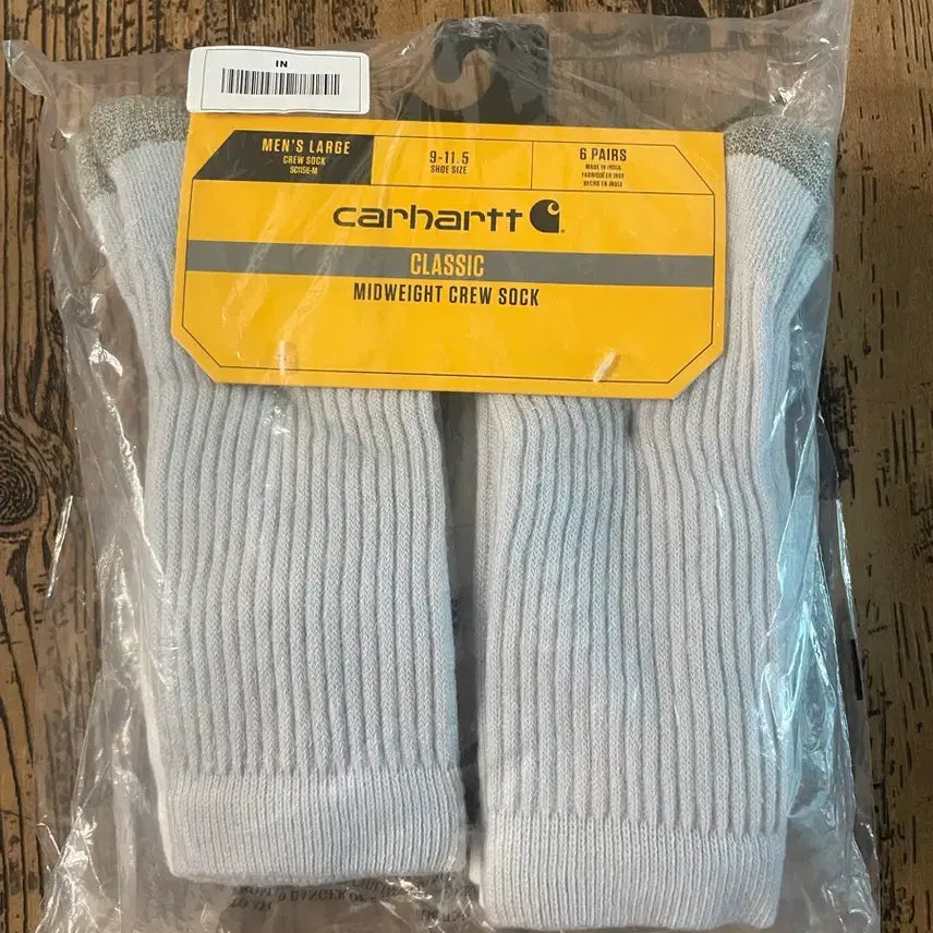 [BUNJANG] Carhartt Classic Midweight Crew Socks 6-Pair Large / 칼하트 클래식 미드웨이트 크루 삭스 6켤레 라지
