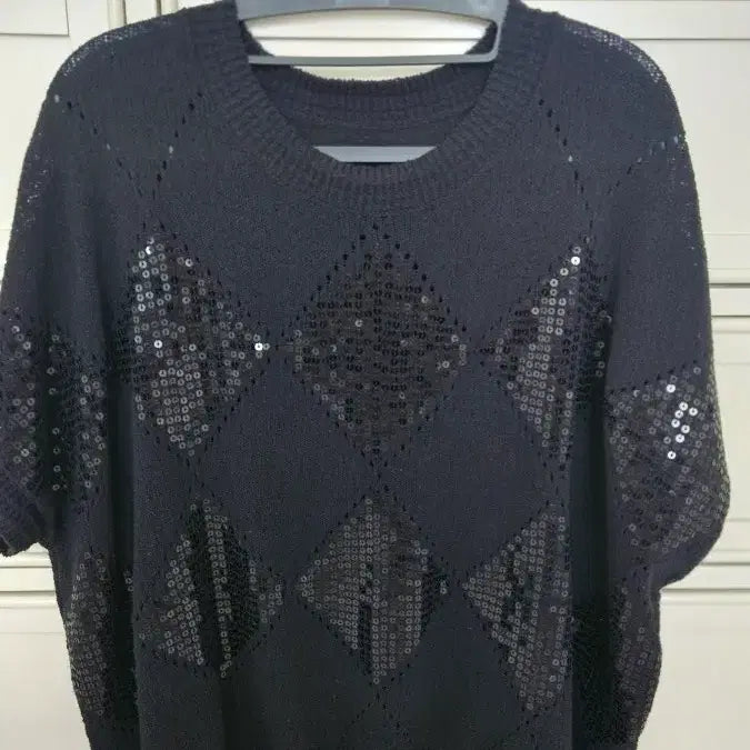 [BUNJANG] SJ Wani Linen Glitter Knit Black / SJ와니 린넨 글리터 검정 니트
