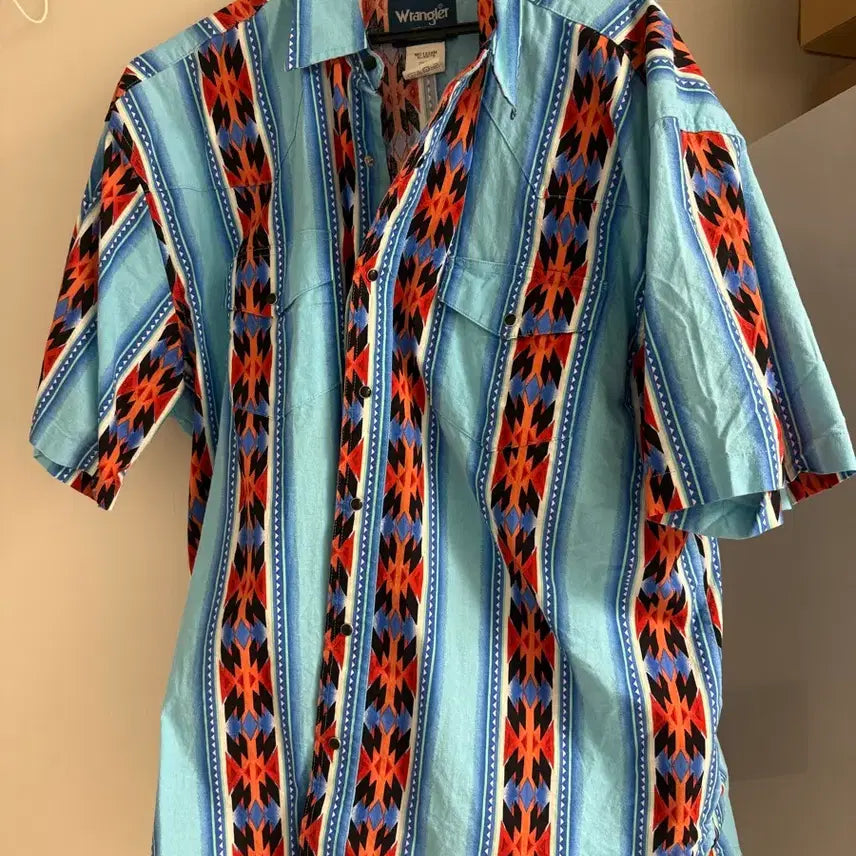 [BUNJANG] Vintage Wrangler Western Shirt Pearl Snap XL / 빈티지 랭글러 반팔 웨스턴 셔츠 펄스냅 XL