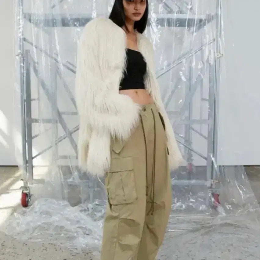[BUNJANG] S/E/O Faux Fur Long Coat / S/E/O long hair faux fur coat