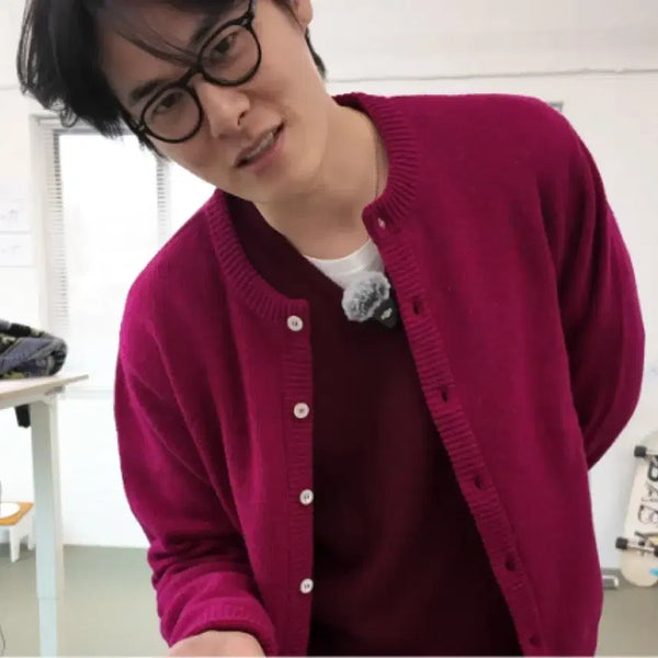 [BUNJANG] William Lockie Rob V-neck Sweater Bordeaux Size 40 / 윌리엄로키 Rob V-neck Sweater Bordeaux 40
