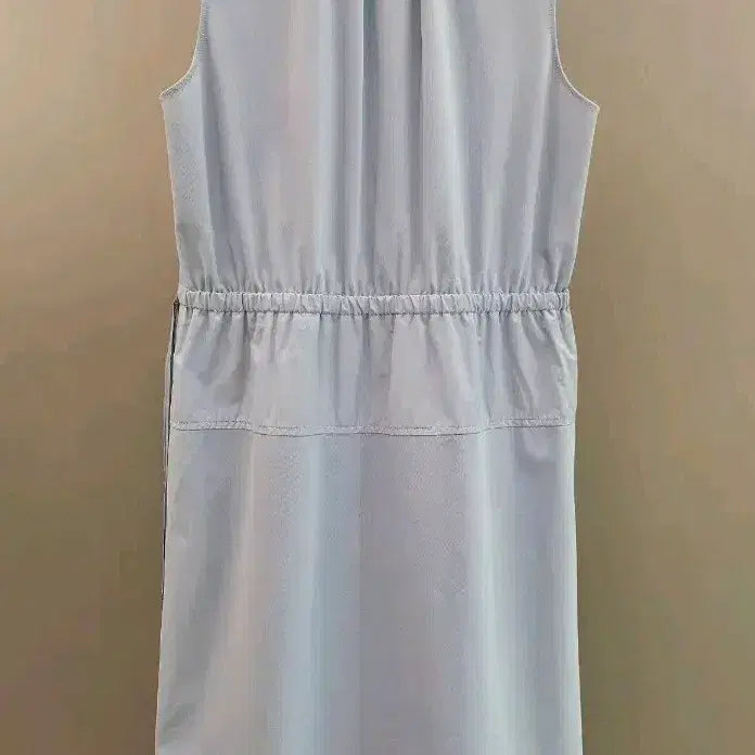 [BUNJANG] KUHO Light Blue Sleeveless Dress with Waist Banding / KUHO 구호 라이트블루 허리밴딩 민소매 원피스 66~마른77