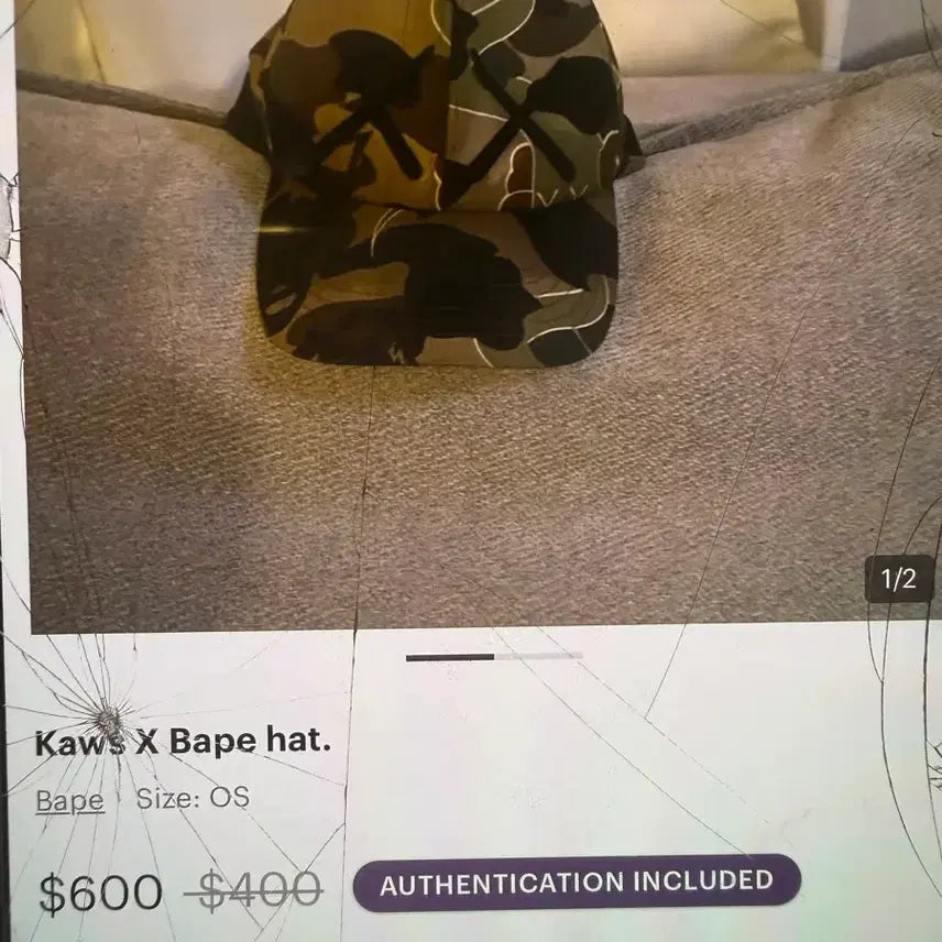 [BUNJANG] BAPE Chaos Camo Ball Cap / 베이프 카오스 카모 볼캡