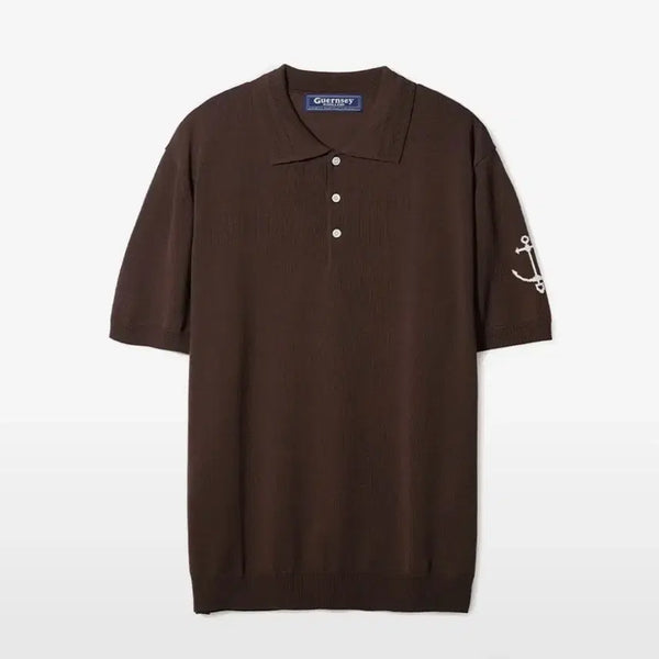 [BUNJANG] Gantullens Short Sleeve Polo Shirt - Brown, Size M / 건지울른스 반팔 카라티 M