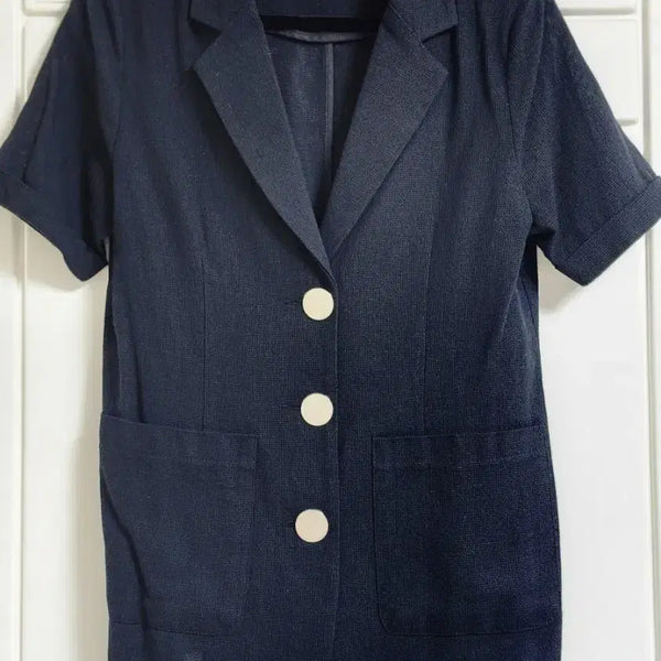 [BUNJANG] Mirip Boutique Linen Short Sleeve Jacket (Size S) / 미립부티크 린넨 반팔자켓 S