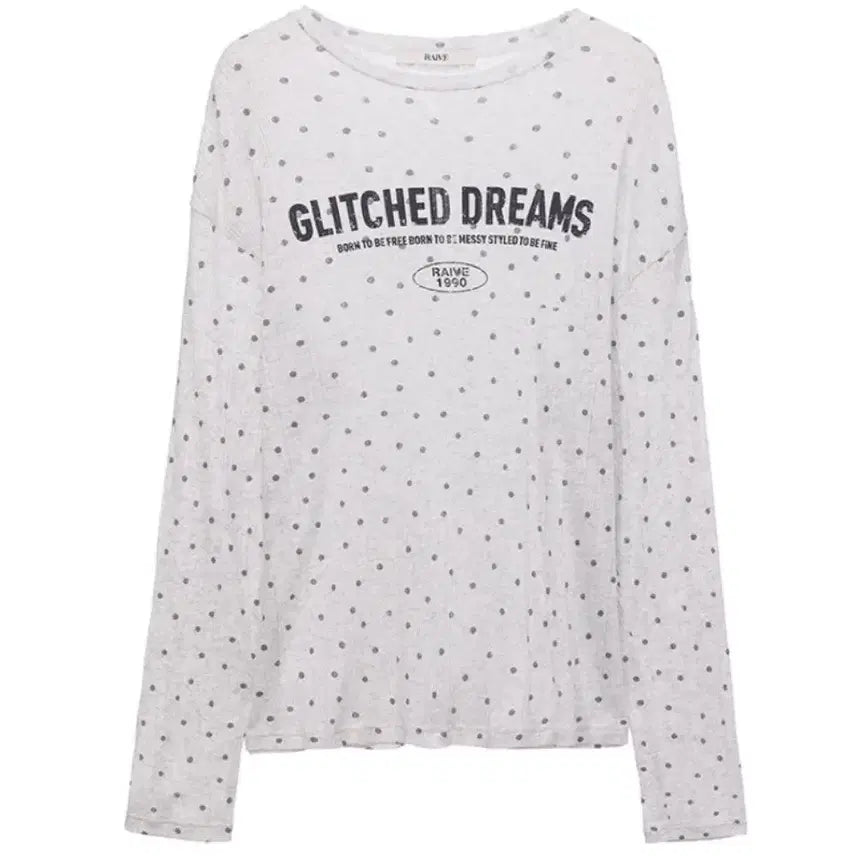 [BUNJANG] RAVE Dot Glitched Dreams Long Sleeve T-shirt / 레이브 도트 롱슬리브 Dot GLITCHED DREAMS