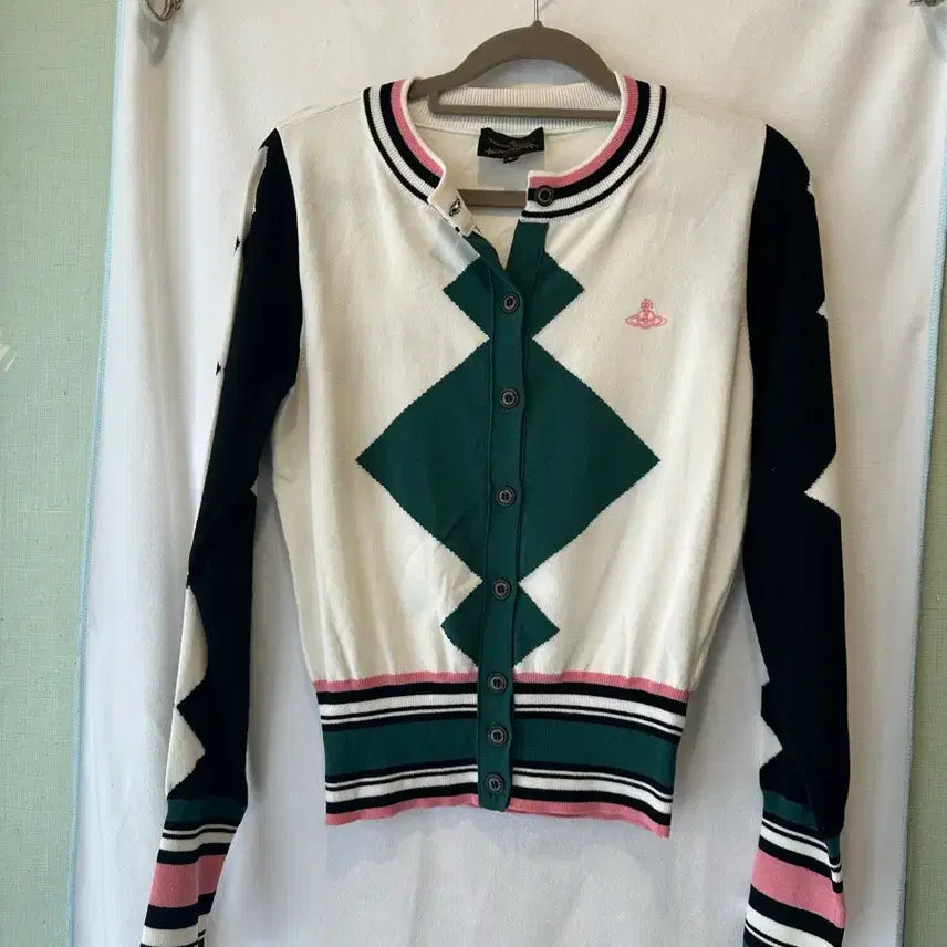 [BUNJANG] Vivienne Westwood Argyle Pattern Cardigan / 비비안 웨스트 우드 아가일 패턴 가디건