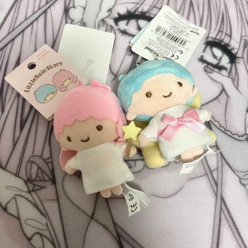 [BUNJANG] Sanrio Kiki Lala Heart Carabiner Mascot Doll Keychain Bundle Set / 일괄) 산리오 키키라라 하트 카라비너 마스코트 인형 키링