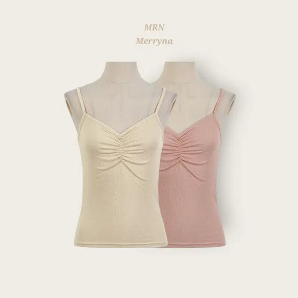 [BUNJANG] Merryna Shirring Sleeveless Top / [빠른배송] 셔링 나시 2color