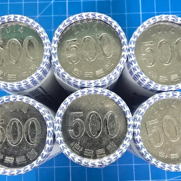 [BUNJANG] 2014 500 Won Coin Bundle Set (240 pcs) / 500주 2014년 240개 6롤 일괄
