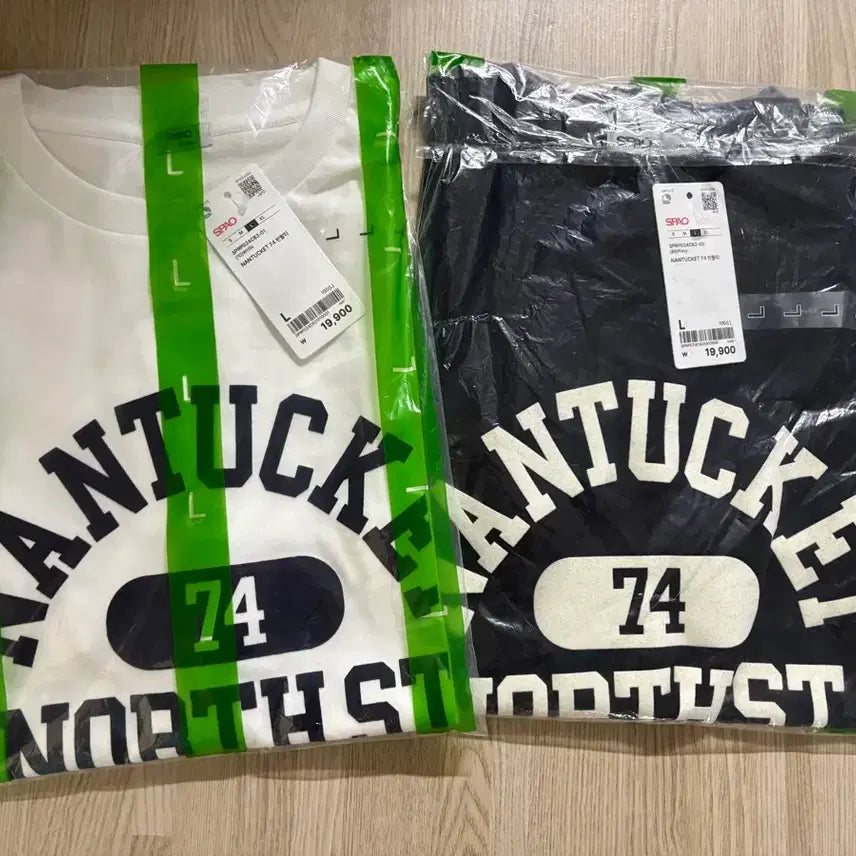 [BUNJANG] SPAO T-Shirt L White Navy / 스파오 반팔 L 회이트 네이비 새상품