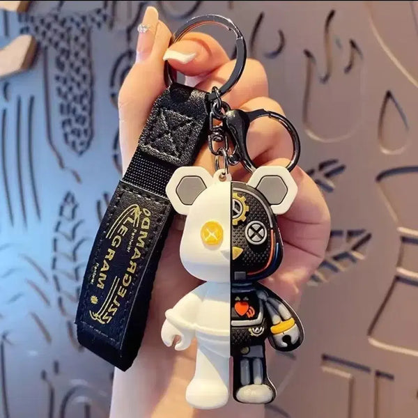 [BUNJANG] Bearbrick Half-Half Design Keyring / 베어브릭 키링 반반 디자인