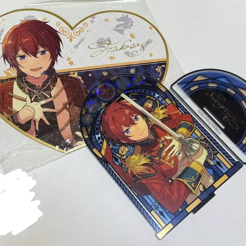 [BUNJANG] Ensemble Stars Tsukasa Suou Stained Glass Acrylic & Shikishi Set / 앙스타 츠카사 중스타 하트 색지 스테인드 아크릴