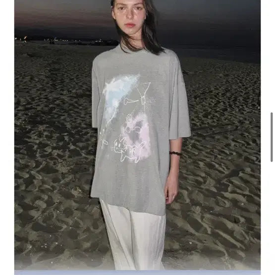 [BUNJANG] LOW CLASSIC Oversized T-Shirt Melange / [로우클래식] 오버사이즈 티셔츠 멜란지