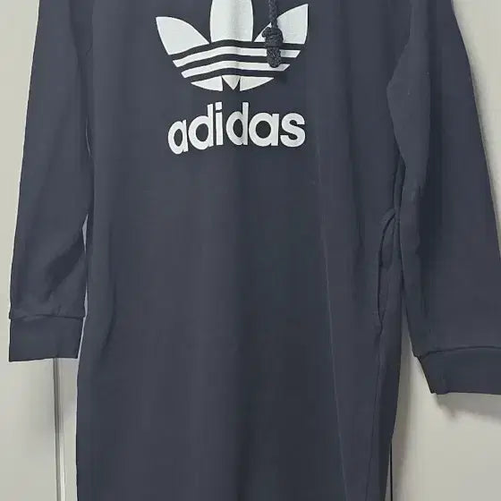 [BUNJANG] Adidas Trefoil Logo Hoodie Dress Black / 스타일 아디다스 트레포일 후드 원피스 블랙